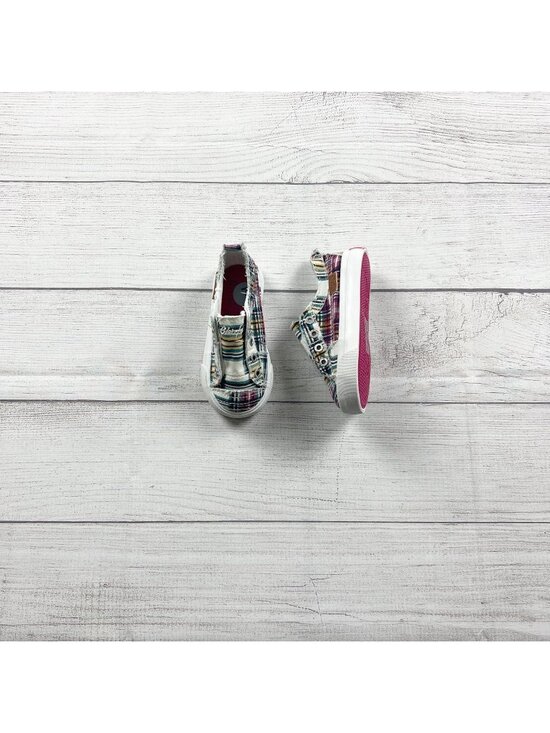 Blowfish Malibu Other - Blowfish Malibu Kids Plaid Canvas Slip On Sneakers Distressed Look 7